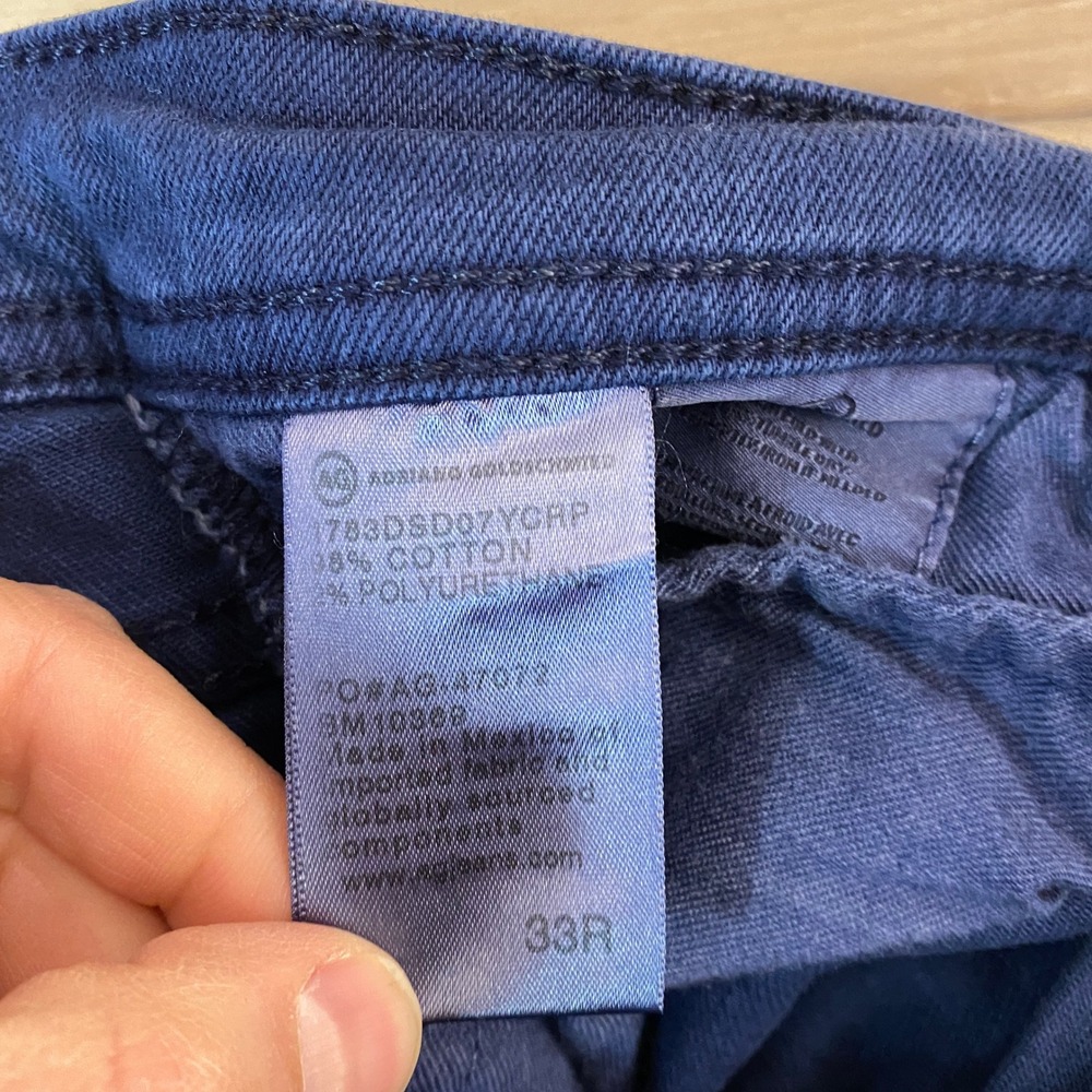 AG Adriano Goldschmied Jeans‎ Mens 33x34 Tellis Modern Slim Blue Garment Dyed - Picture 3 of 7